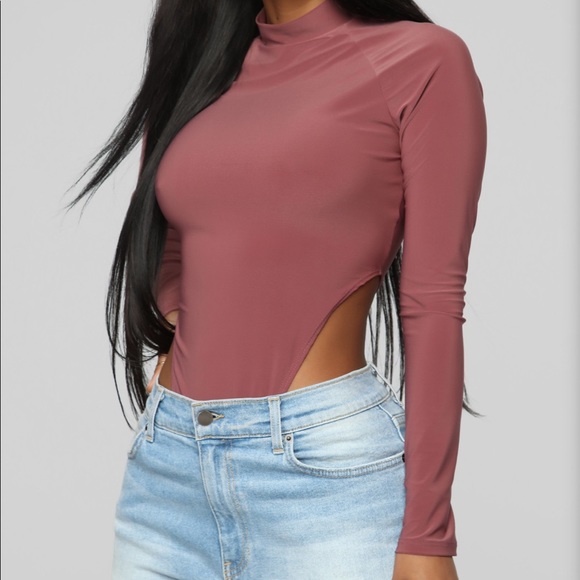 HP•NEW•L-XL•MAKE HIM SWEAT MOCHA MAUVE HIP BODYSUIT - Picture 3 of 7